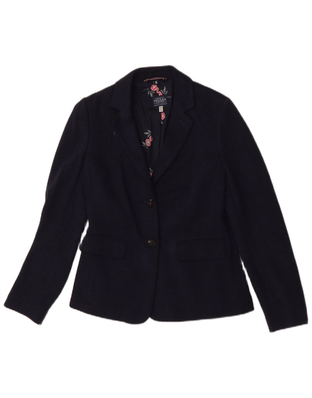 Jachetă Blazer pentru femei Joules, cu 2 nasturi, Marea Britanie, 8, Bluemarin, Herringbone