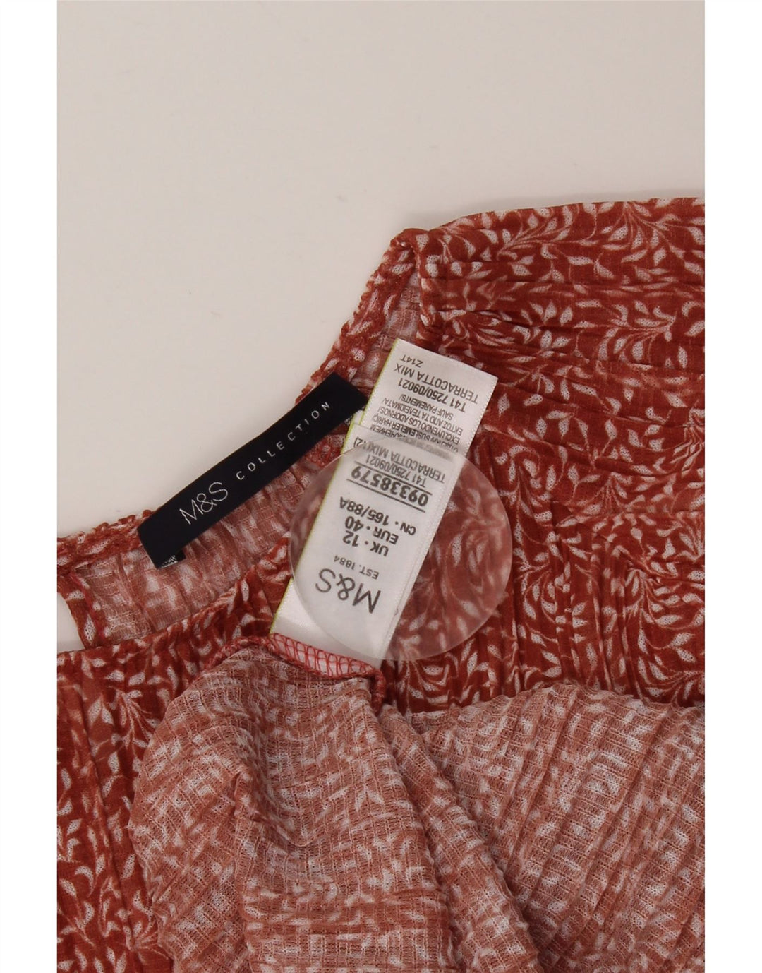 MARKS & SPENCER Bluză cu mânecă lungă pentru femei UK 12 Medium Red Floral