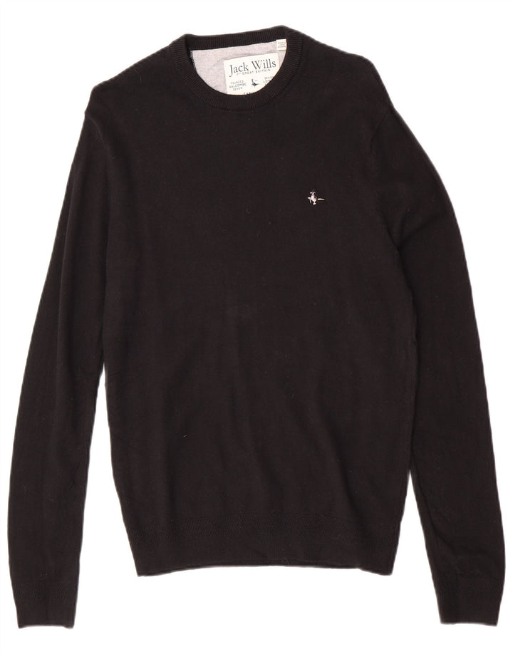 Pulover Jack Wills pentru bărbați, cu gât crew, bumbac mic, negru
