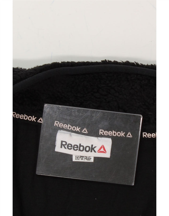 REEBOK Womens Fleece Jacket UK 18 XL Black Colourblock Polyester Vintage Reebok and Second-Hand Reebok from Messina Hembry 