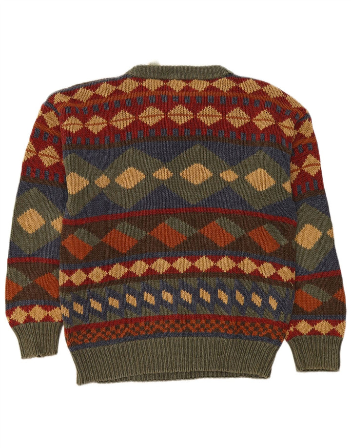 St. John's Bay Pulover pentru bărbați cu decolteu rotund, mijlociu, multicolor, geometric