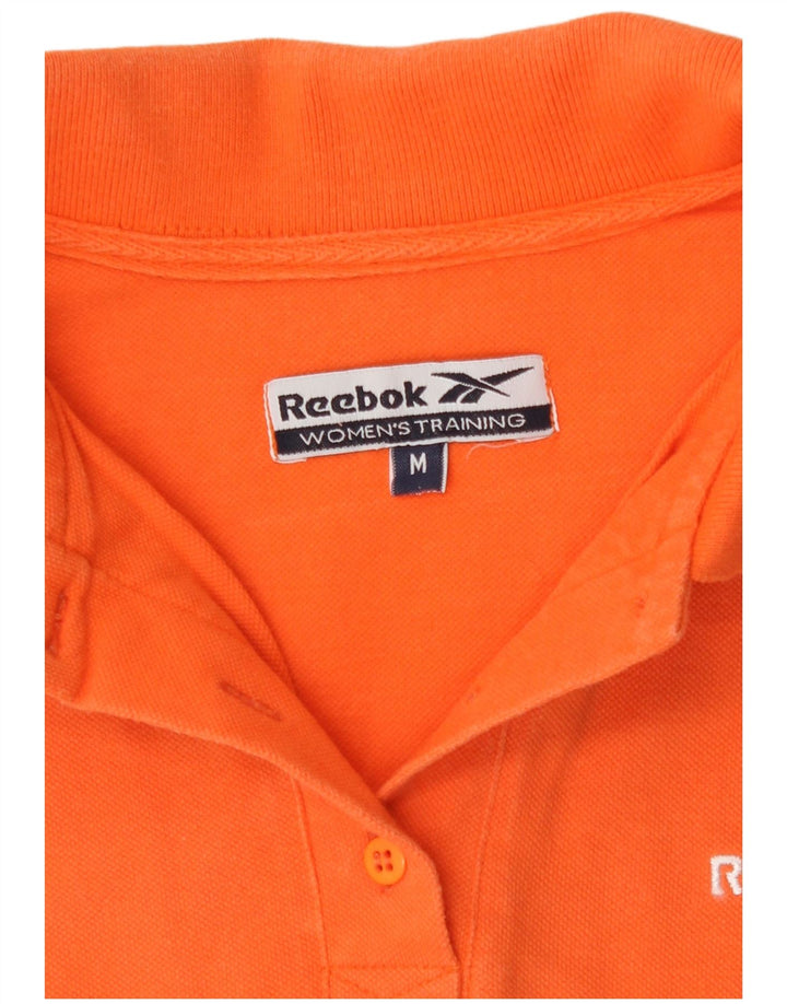 Tricou polo Reebok pentru femei UK 12, bumbac portocaliu mediu