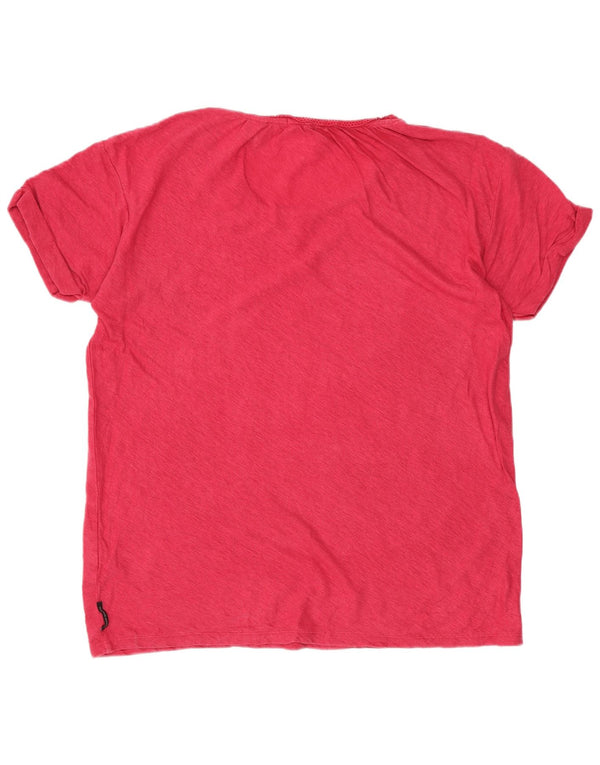 Scotch & Soda Tricou supradimensionat pentru femei Top US 1 XS Pink Flecked Linen