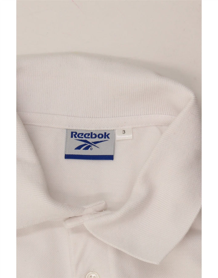 REEBOK Mens Polo Shirt Medium White Cotton Vintage Reebok and Second-Hand Reebok from Messina Hembry 