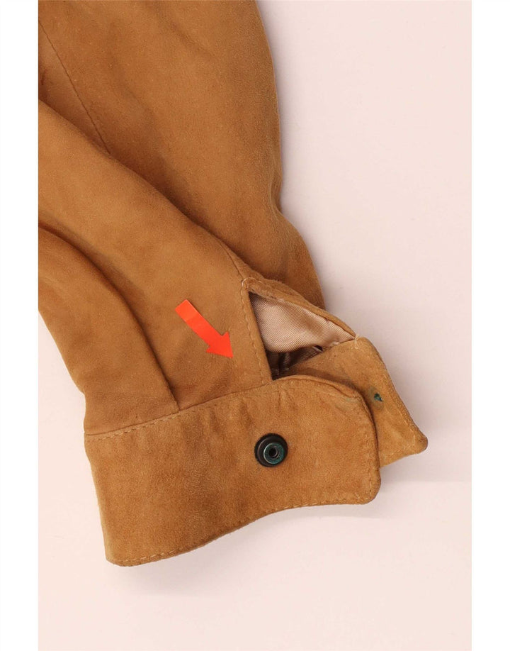 Jachetă vintage pentru bărbați din piele intoarsa IT 46 Small Beige