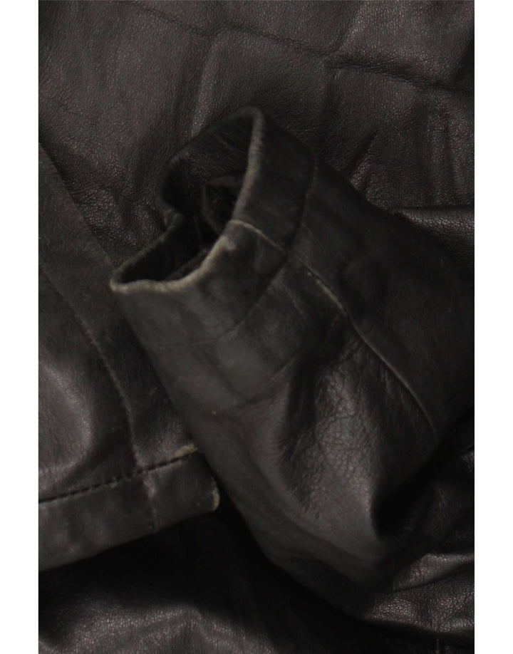 Palton din piele vintage pentru bărbați UK 42 XL negru