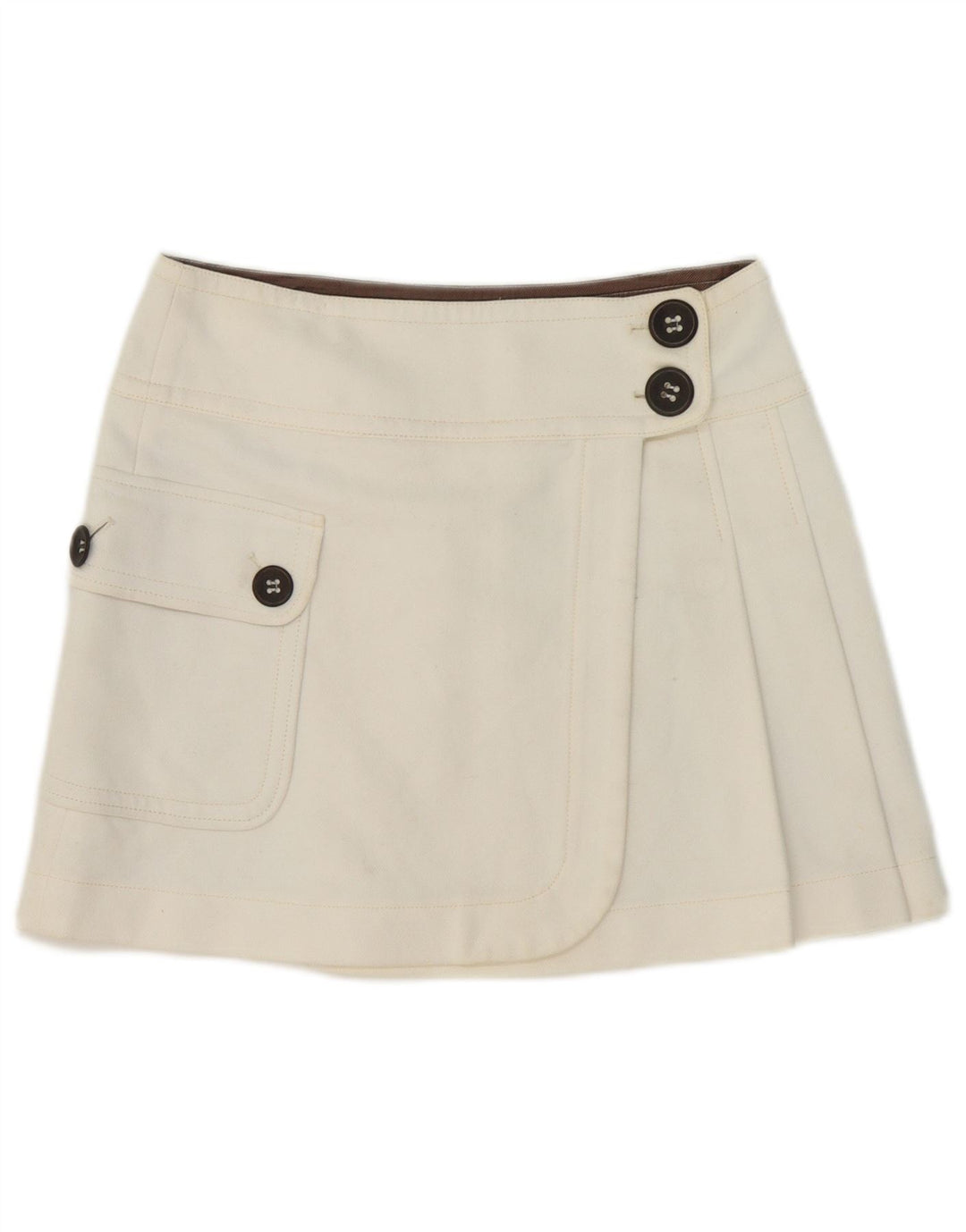 Max & Co. Fusta Mini Wrap pentru femei UK 8 Small W32 Bumbac alb