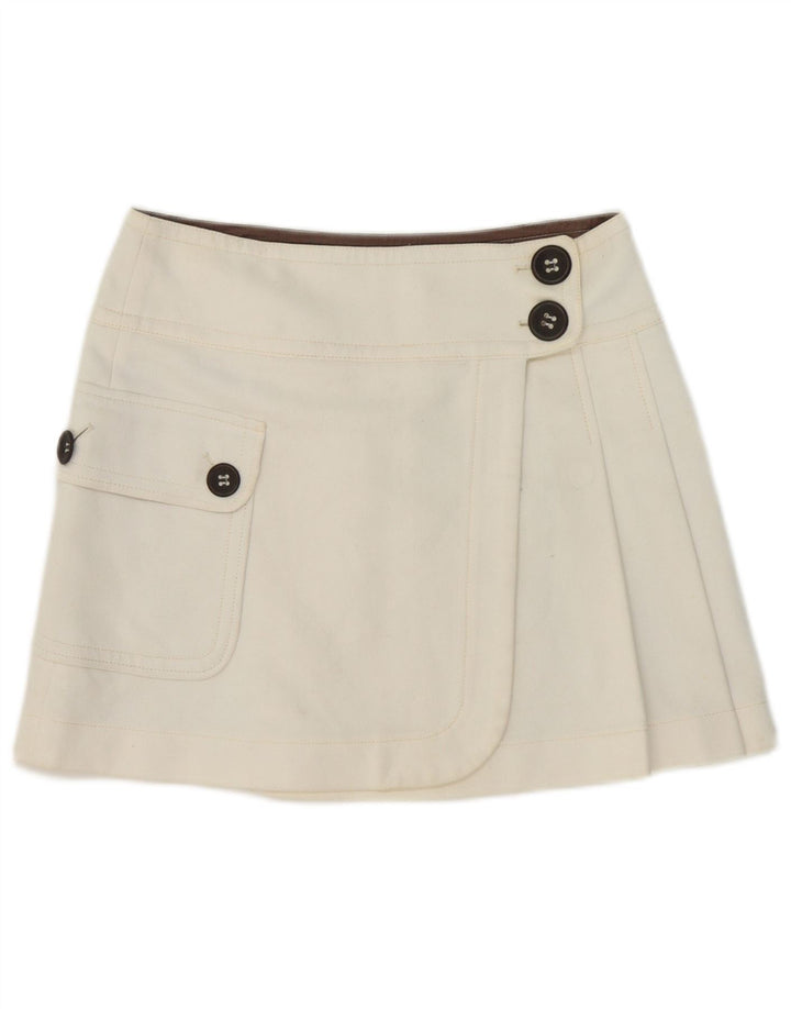 Max & Co. Fusta Mini Wrap pentru femei UK 8 Small W32 Bumbac alb