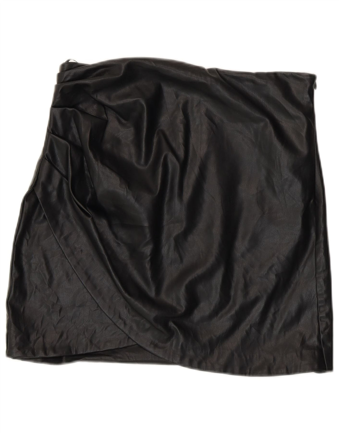 Fusta mini din piele artificială pentru femei Zara, mare W30, poliuretan negru