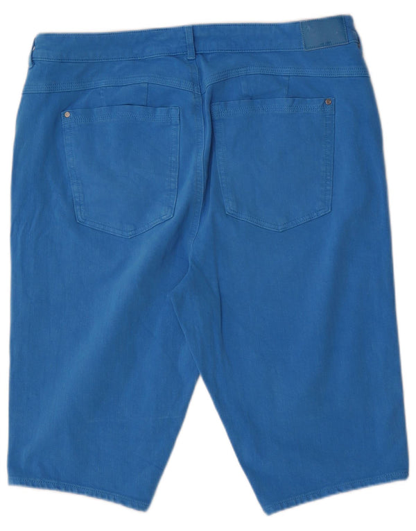 Pantaloni scurți din denim cu talie înaltă pentru femei Marks & Spencer UK 18 XL W34 Bumbac albastru