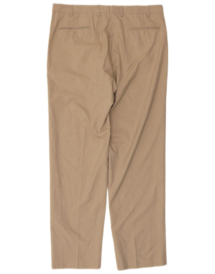 Pantaloni de costum drepți pentru bărbați CHAPS L36 L32 poliester bej