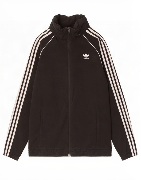Jachetă de trening pentru bărbați Adidas cu glugă, nailon mediu negru