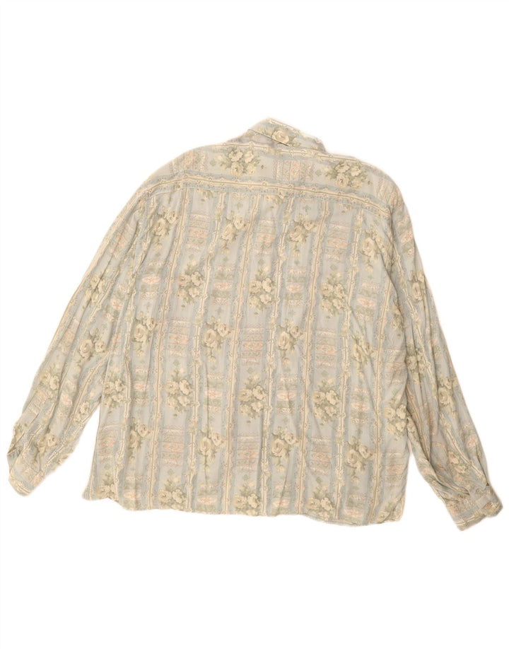 Cămașă Vintage pentru bărbați Albastru mediu Floral