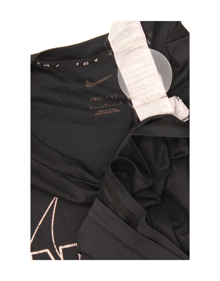 Tricou grafic Nike Dri Fit pentru bărbați Top Medium Negru Poliester