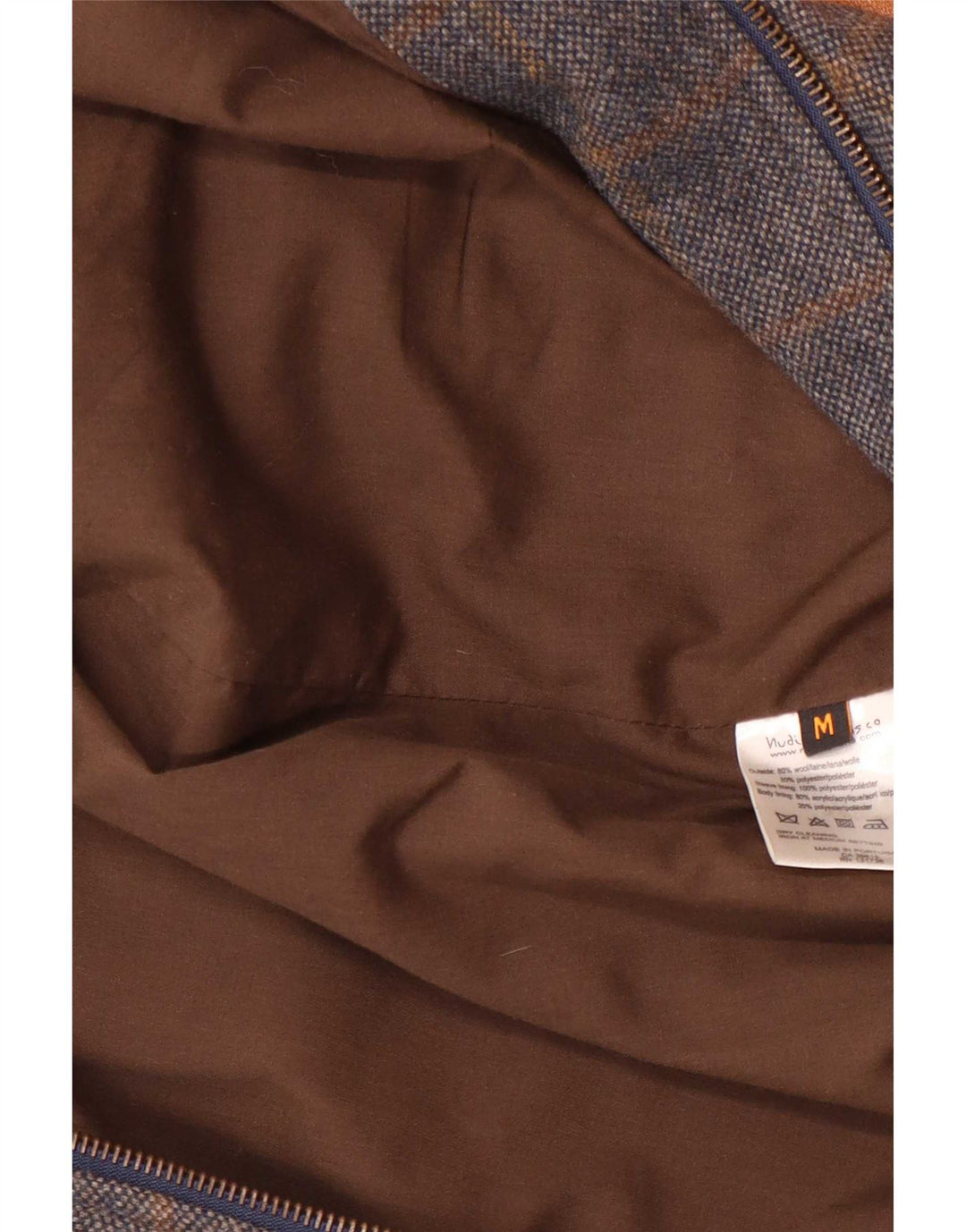 Geacă bomber din piele pentru bărbați Nudie Jeans UK 38 Lână color block albastru mediu