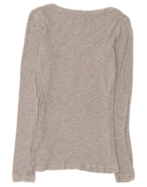 Top pentru femei Tommy Hilfiger cu mânecă lungă UK 8 Small Gri Viscose