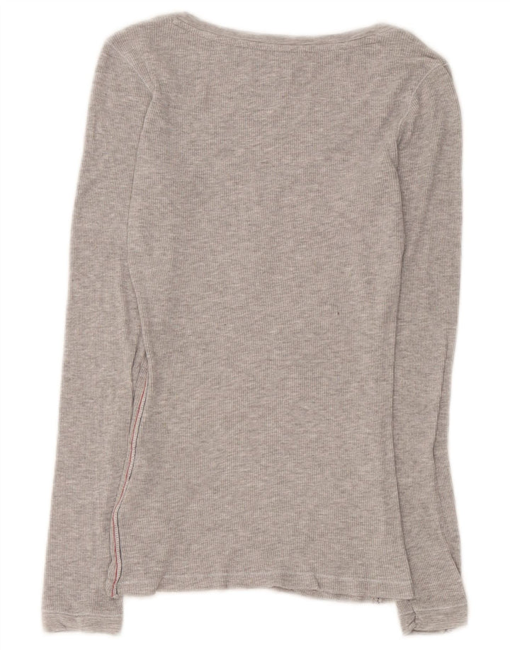 Top pentru femei Tommy Hilfiger cu mânecă lungă UK 8 Small Gri Viscose