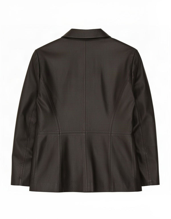 Sacou blazer din piele cu 2 nasturi Milan pentru femei UK 16 mare, negru