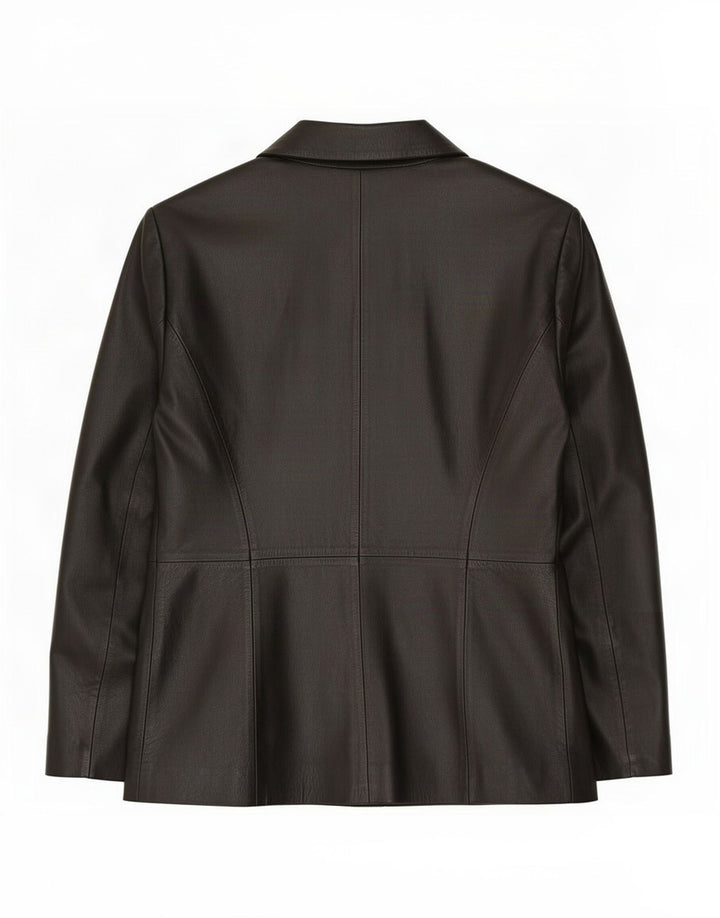 Sacou blazer din piele cu 2 nasturi Milan pentru femei UK 16 mare, negru