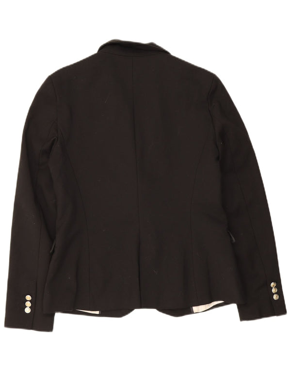 Jachetă ZARA pentru femei cu 1 nasture, UK 12, bumbac mediu negru