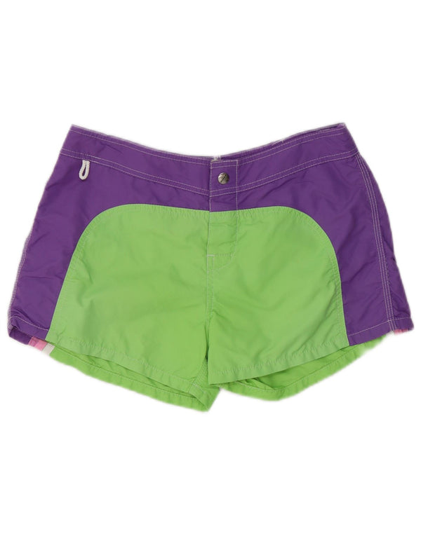 Sundek Pantaloni scurți de înot pentru femei UK 10 Mici, verde, poliester color bloc