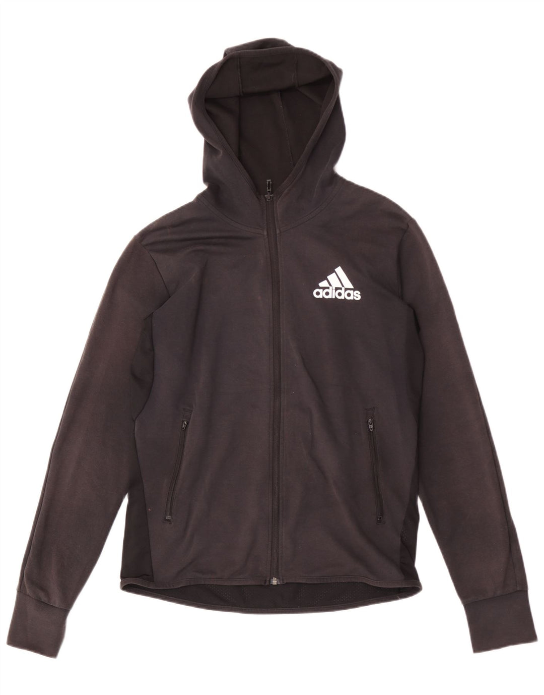 Pulover Adidas pentru bărbați, cu fermoar, bumbac mediu negru