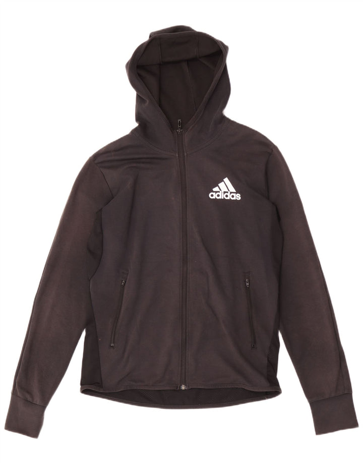 Pulover Adidas pentru bărbați, cu fermoar, bumbac mediu negru