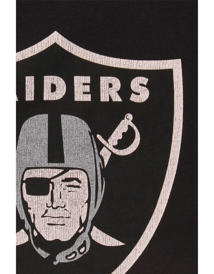 Hanorac grafic Raiders NFL pentru bărbați, bumbac mic, negru