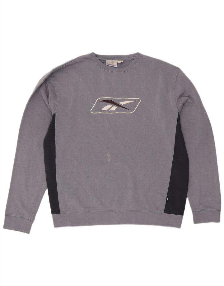 Pulover grafic pentru bărbați Reebok, albastru mediu, color block