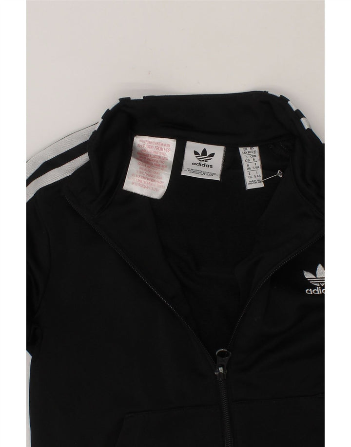 ADIDAS Boys Tracksuit Top Jacket 5-6 Years Black Polyester Vintage Adidas and Second-Hand Adidas from Messina Hembry 