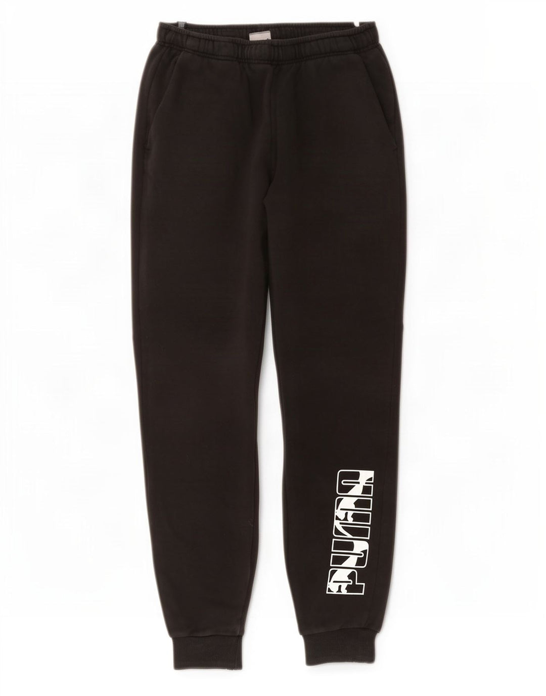 Pantaloni de trening Puma Graphic pentru bărbați Joggeri, bumbac mediu negru