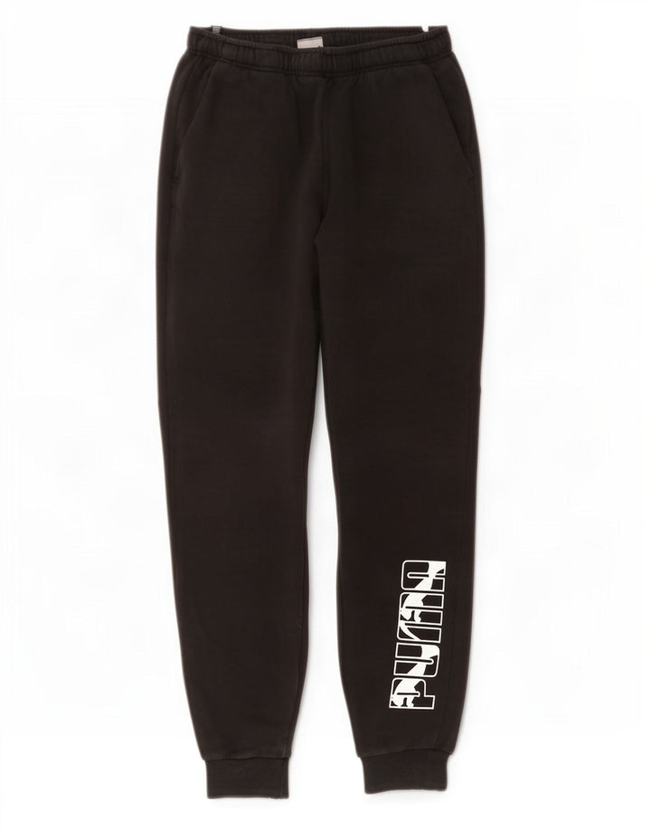 Pantaloni de trening Puma Graphic pentru bărbați Joggeri, bumbac mediu negru