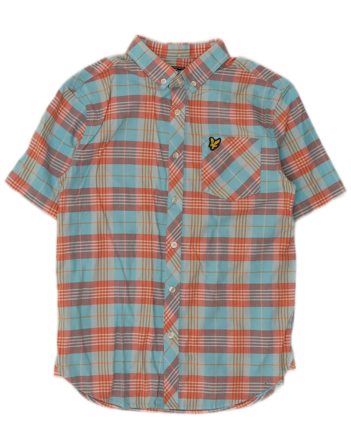 Cămașă cu mânecă scurtă Lyle & Scott pentru băieți 12-13 ani, bumbac cu carouri multicolore