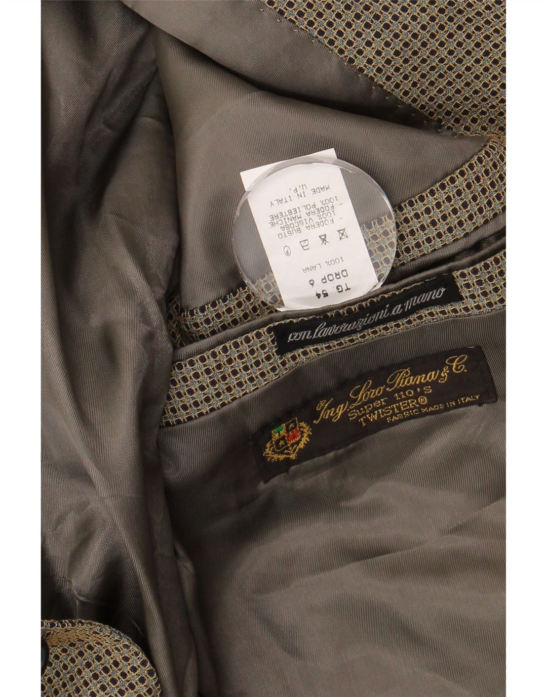Ing Loro Piona & Co. Jachetă pentru bărbați cu 2 nasturi IT 54 2XL Kaki Spotted