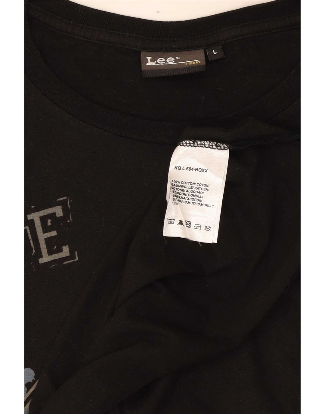 Tricou grafic pentru bărbați Lee Top mare din bumbac negru