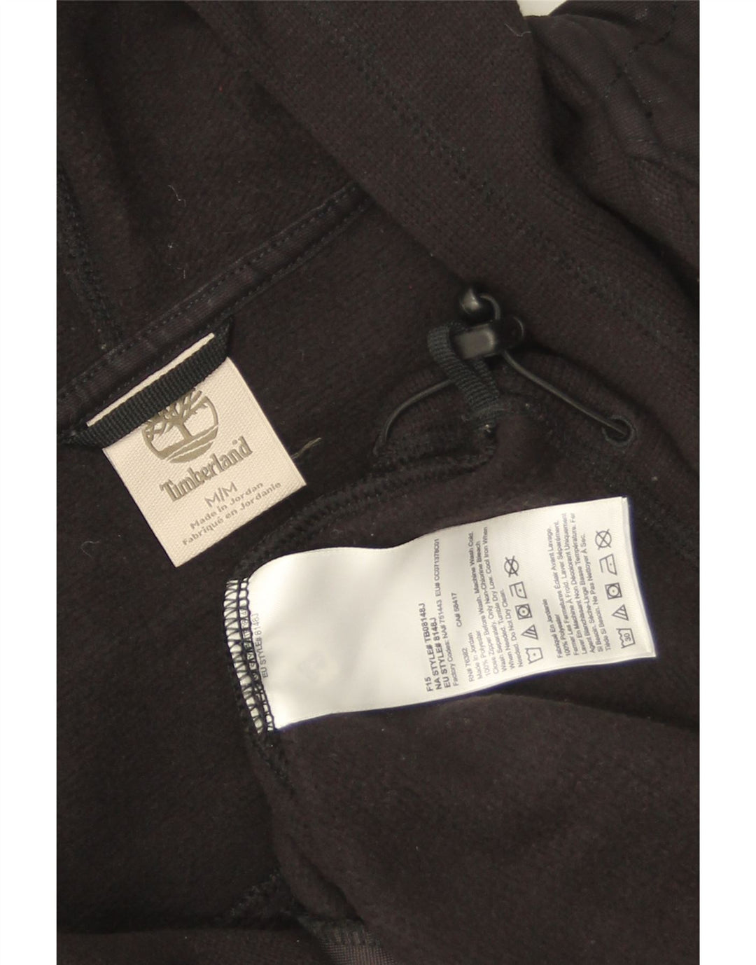Pulover Timberland pentru bărbați, cu fermoar, poliester mediu negru