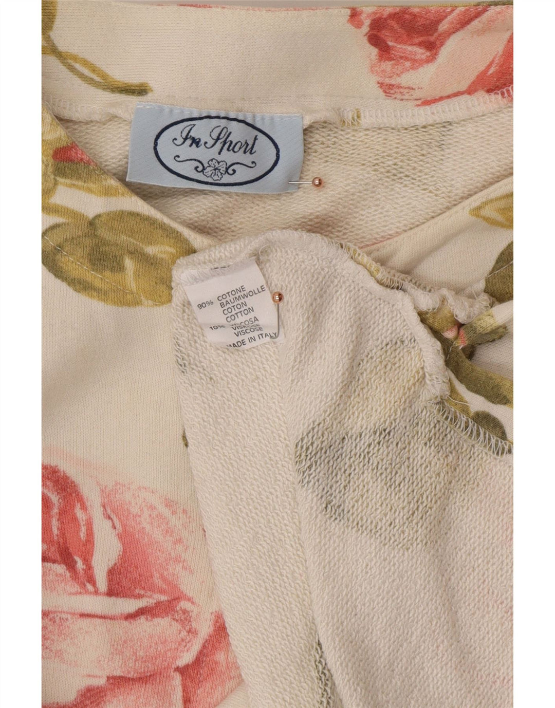 VINTAGE Top pentru femei cu mânecă lungă UK 16 mare bumbac floral alb