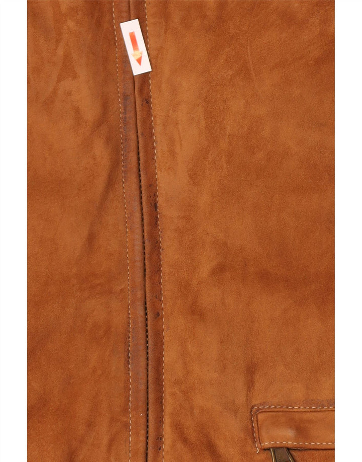 Jachetă vintage de piele intoarsa pentru femei IT 44 Medium Beige