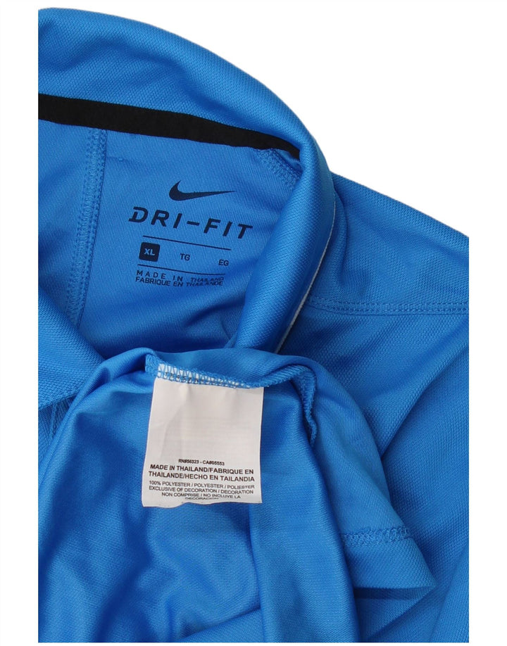 NIKE Boys Dri Fit Polo Shirt 13-14 Years XL  Blue Polyester