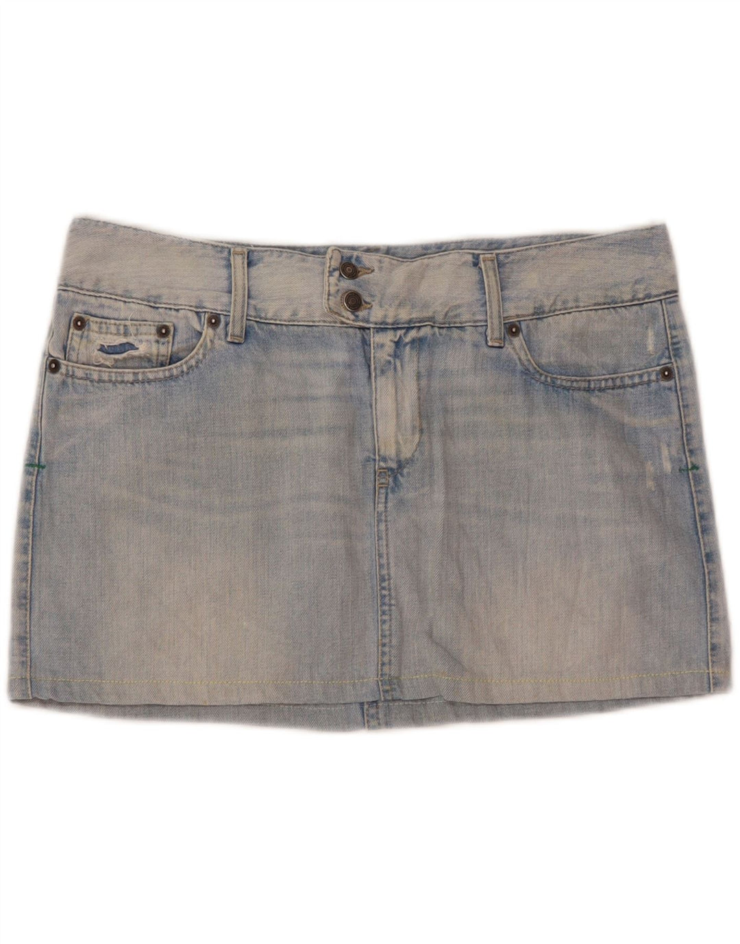 Fusta mini din blugi pentru femei Benetton IT 46 Large W35 Bumbac albastru