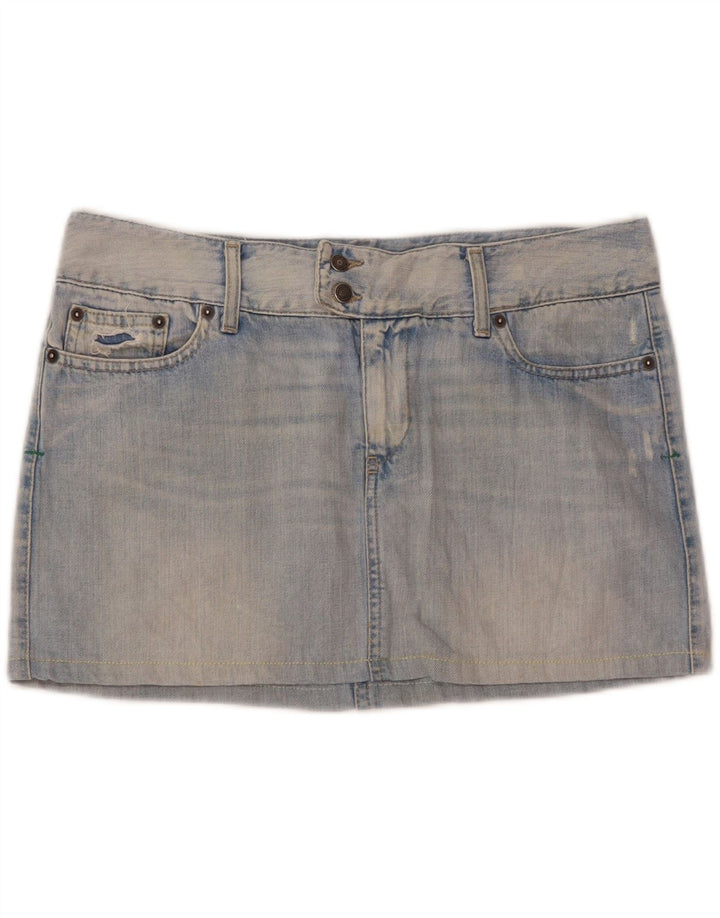 Fusta mini din blugi pentru femei Benetton IT 46 Large W35 Bumbac albastru