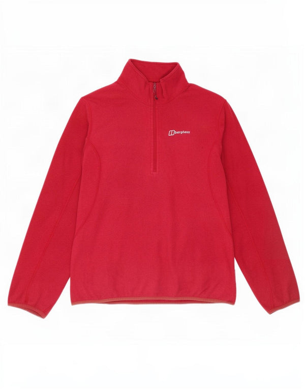 Jumper pentru femei Berghaus, cu fermoar și gât, din lână UK 18 XL, poliester roz