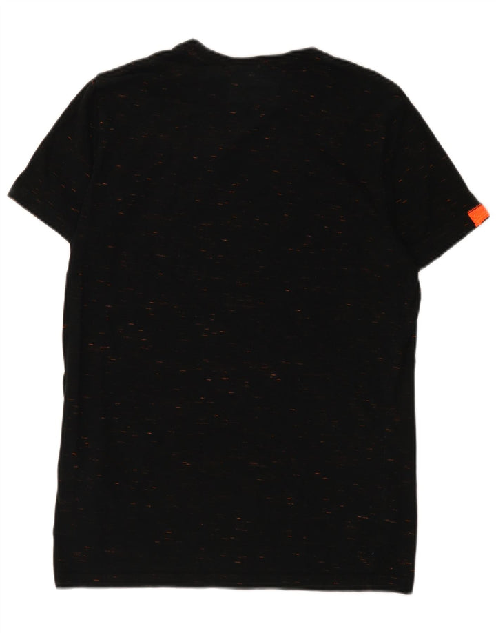 Tricou Superdry pentru bărbați Top mediu negru bumbac cu pete
