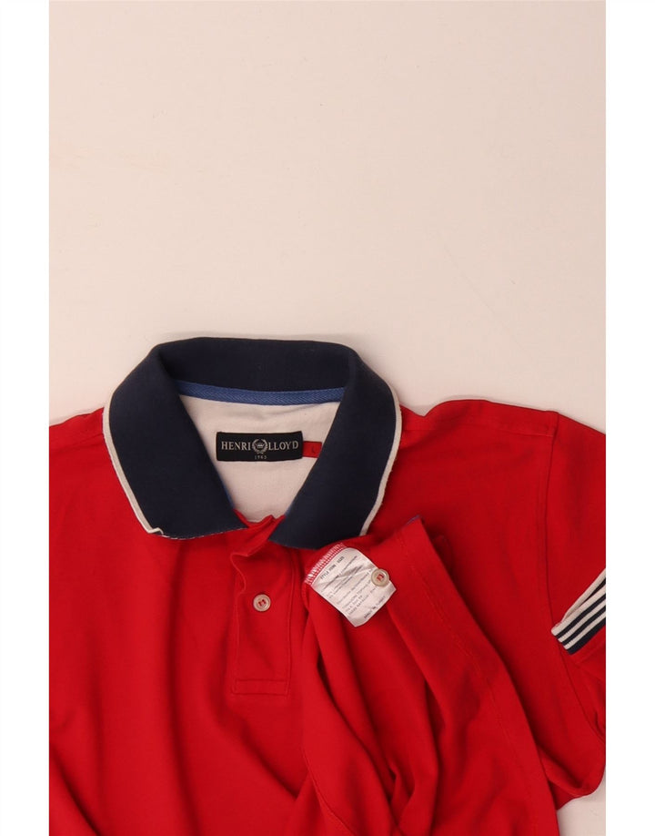HENRI LLOYD Tricou polo pentru bărbați din bumbac roșu mare
