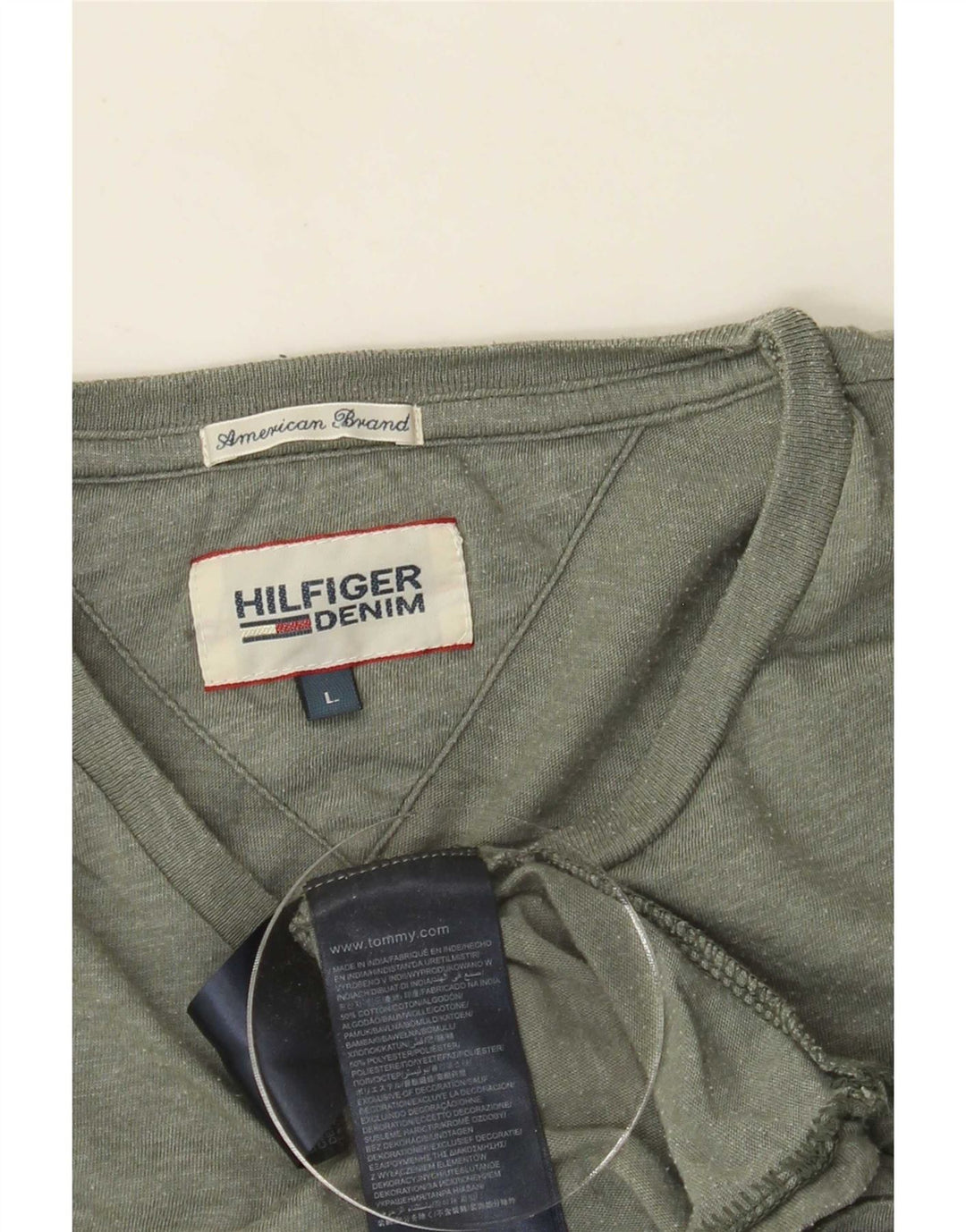 Top pentru bărbați Tommy Hilfiger cu mânecă lungă mare, gri bumbac cu pete