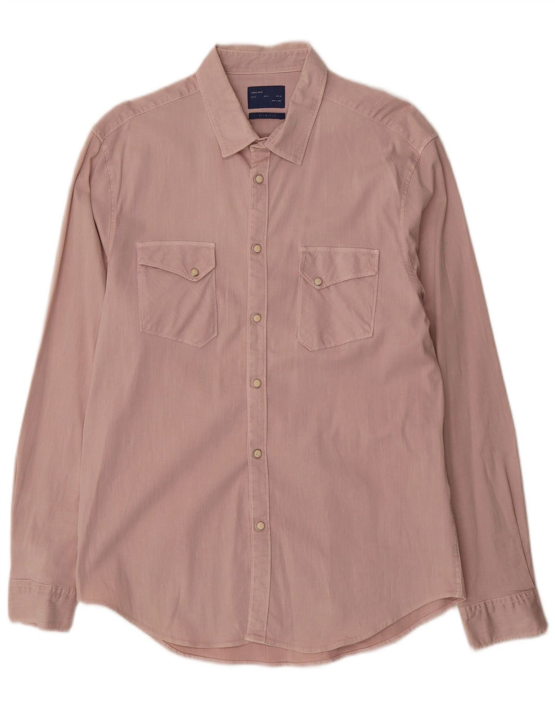 Cămașă pentru bărbați Zara slim fit XL bumbac roz