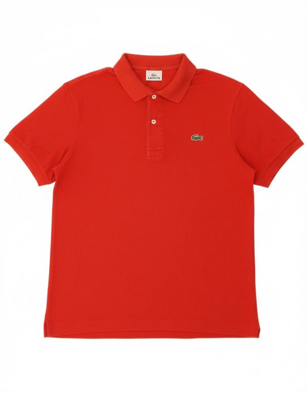 Tricou polo Lacoste pentru bărbați, mărimea 4, bumbac roșu mediu