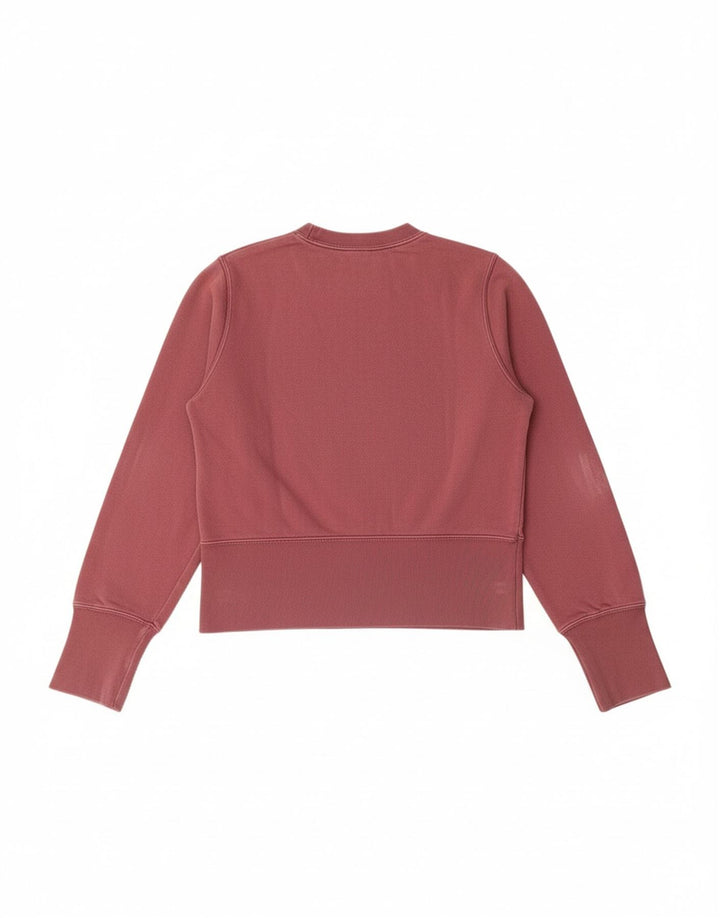 LEE Womens Graphic Crop Sweatshirt Jumper UK 10 Small Maroon Cotton