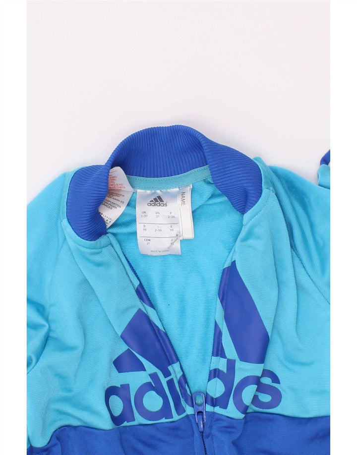 Jachetă de top pentru trening cu grafică Adidas pentru băieți 2-3 ani, albastru, color block