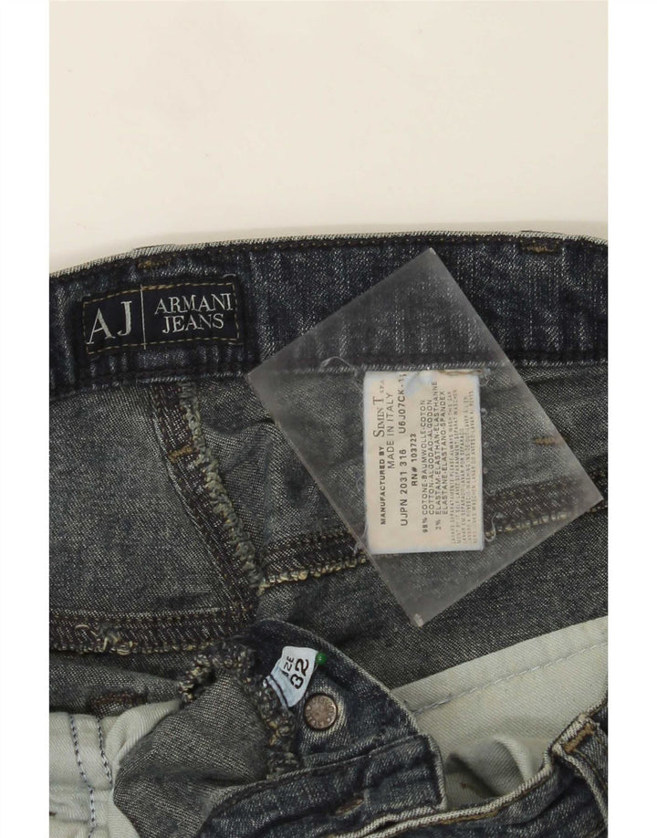 Armani Mens Straight Jeans W32 L27 Navy Blue Cotton